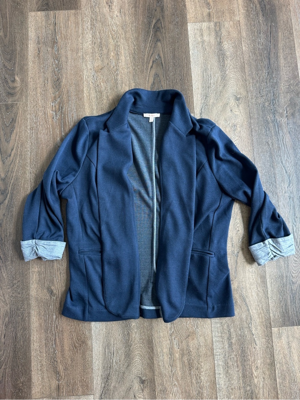 Skies Are Blue Navy Textured Knit Jacket